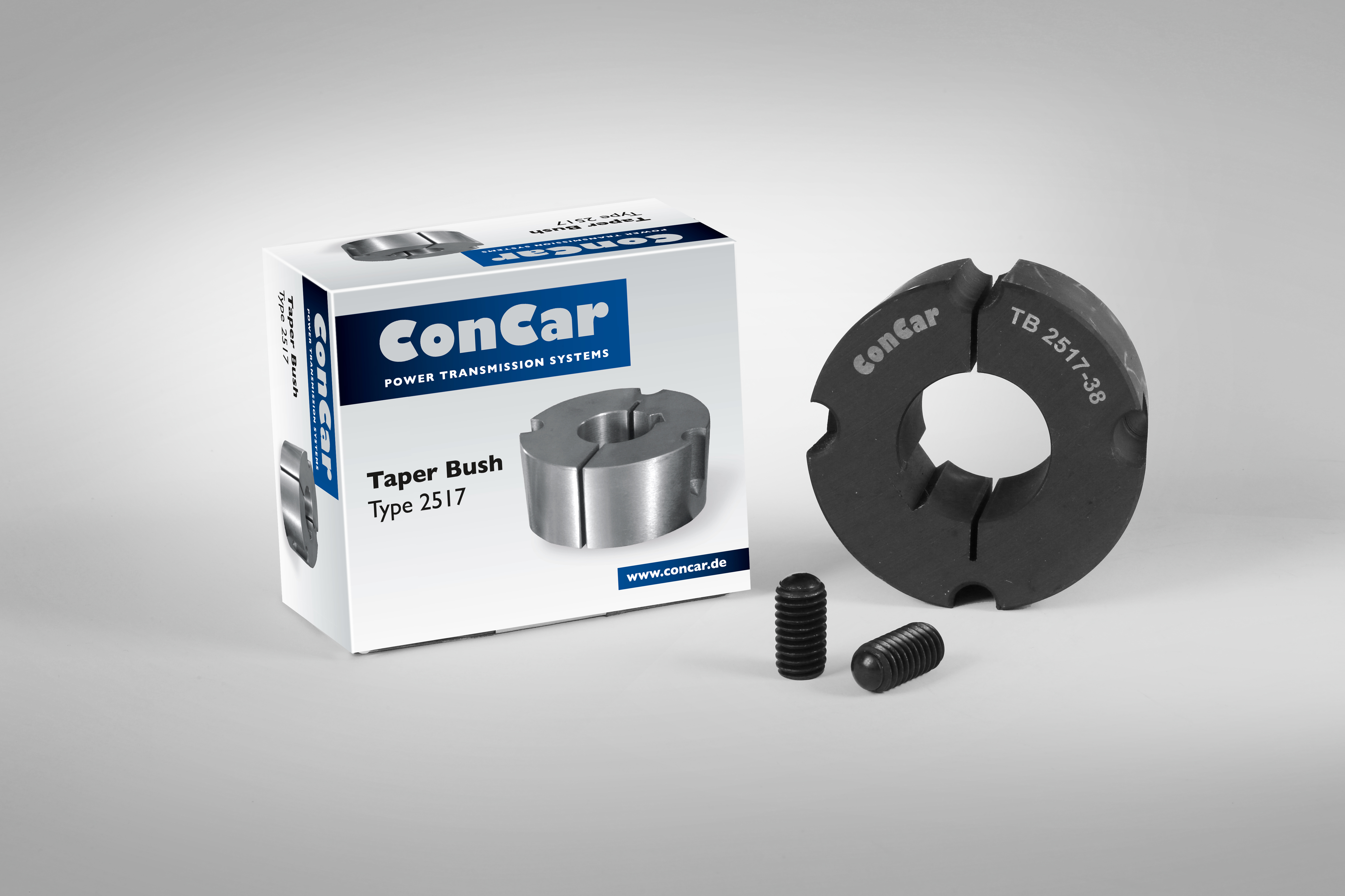 Taper-Spannbuchsen 2517/38, metrische Bohrung Nut DIN 6885 Taper-Spannbuchsen 2517/38, metrische Bohrung Nut DIN 6885